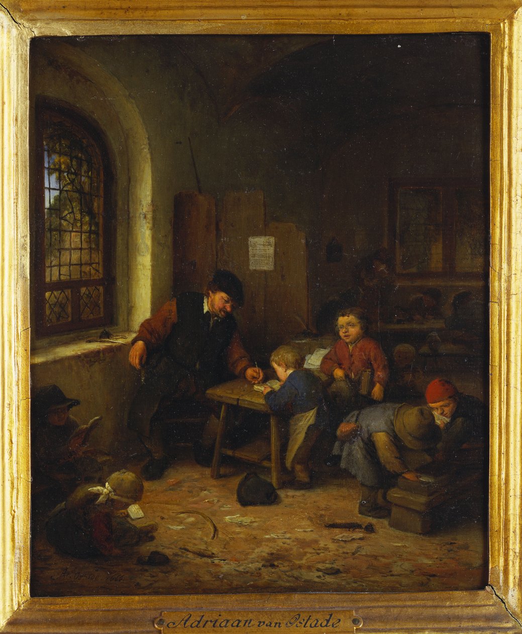 Interiér školní učebny, 1666 od Adriaen Jansz. van Ostade