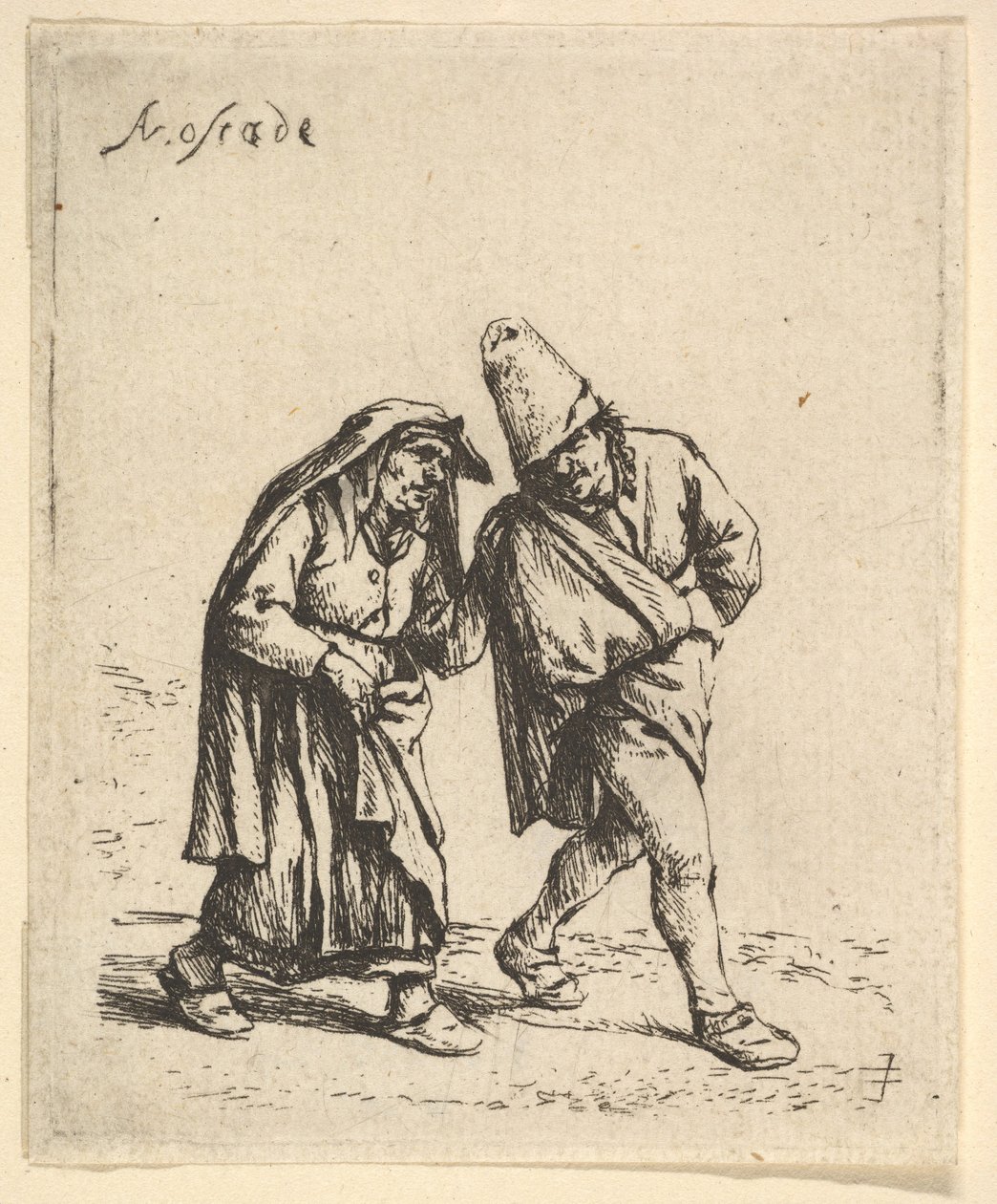 Muž a žena jdoucí, 1610-85. od Adriaen Jansz. van Ostade