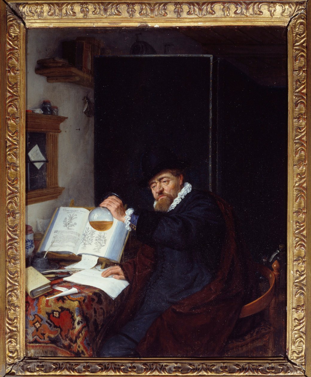 Medicína: ""Rozbor moči"" Obraz Adriaena van Ostade (1610-1685) 1666 Sun. 0,28x0,22 m Paříž, Musee du PetiPalais od Adriaen Jansz. van Ostade
