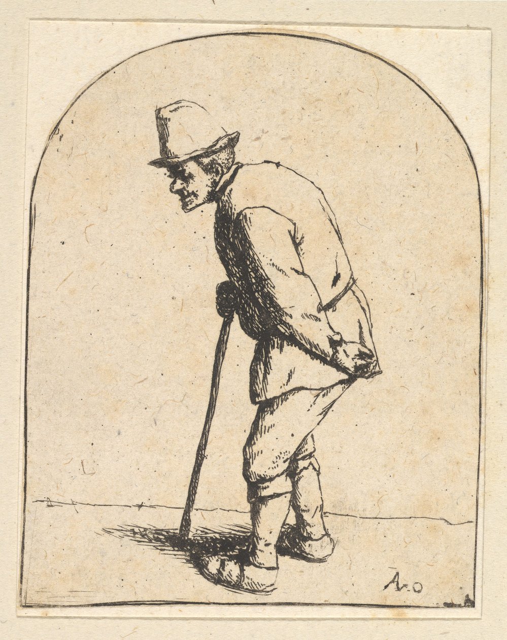 Sedlák s holí, 1610-85. od Adriaen Jansz. van Ostade