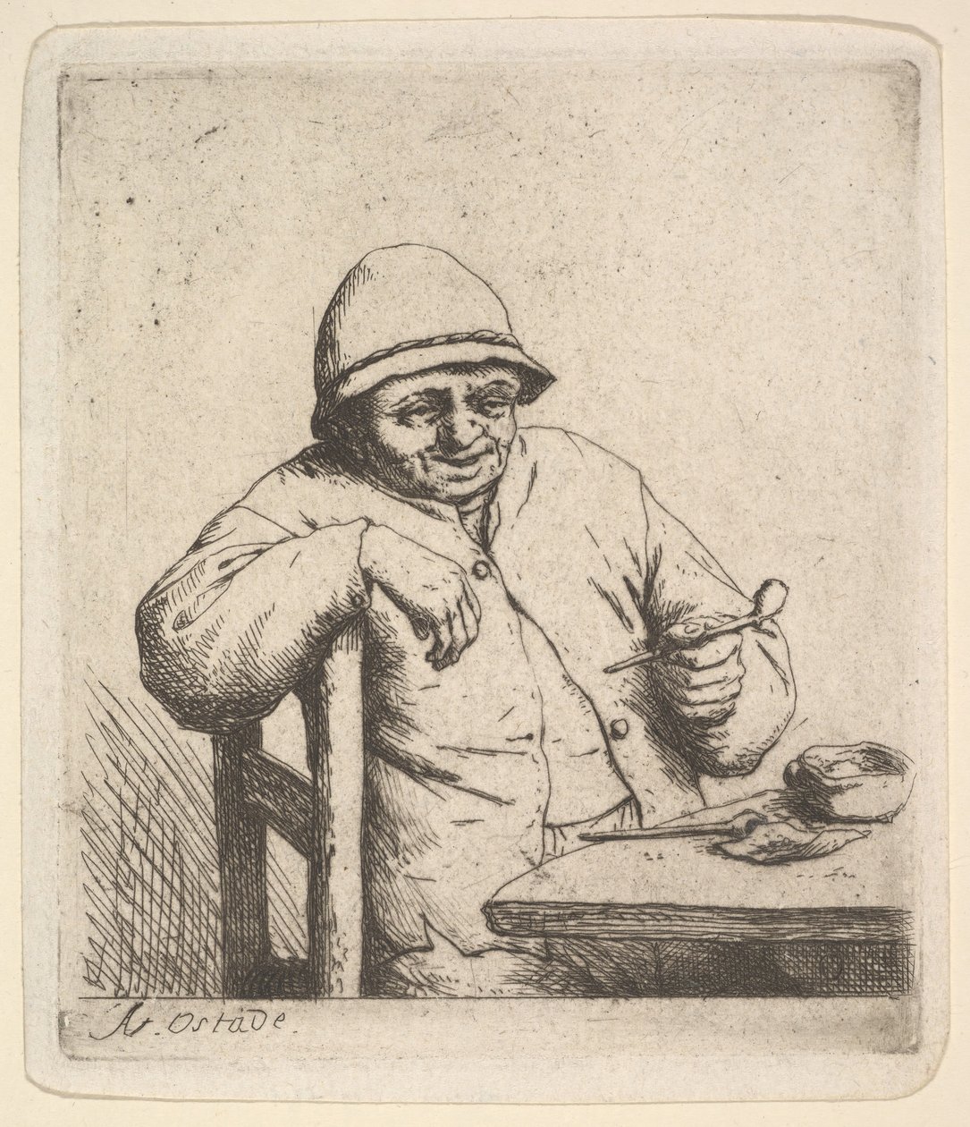 Sedlák s dýmkou, 1640-80. od Adriaen Jansz. van Ostade