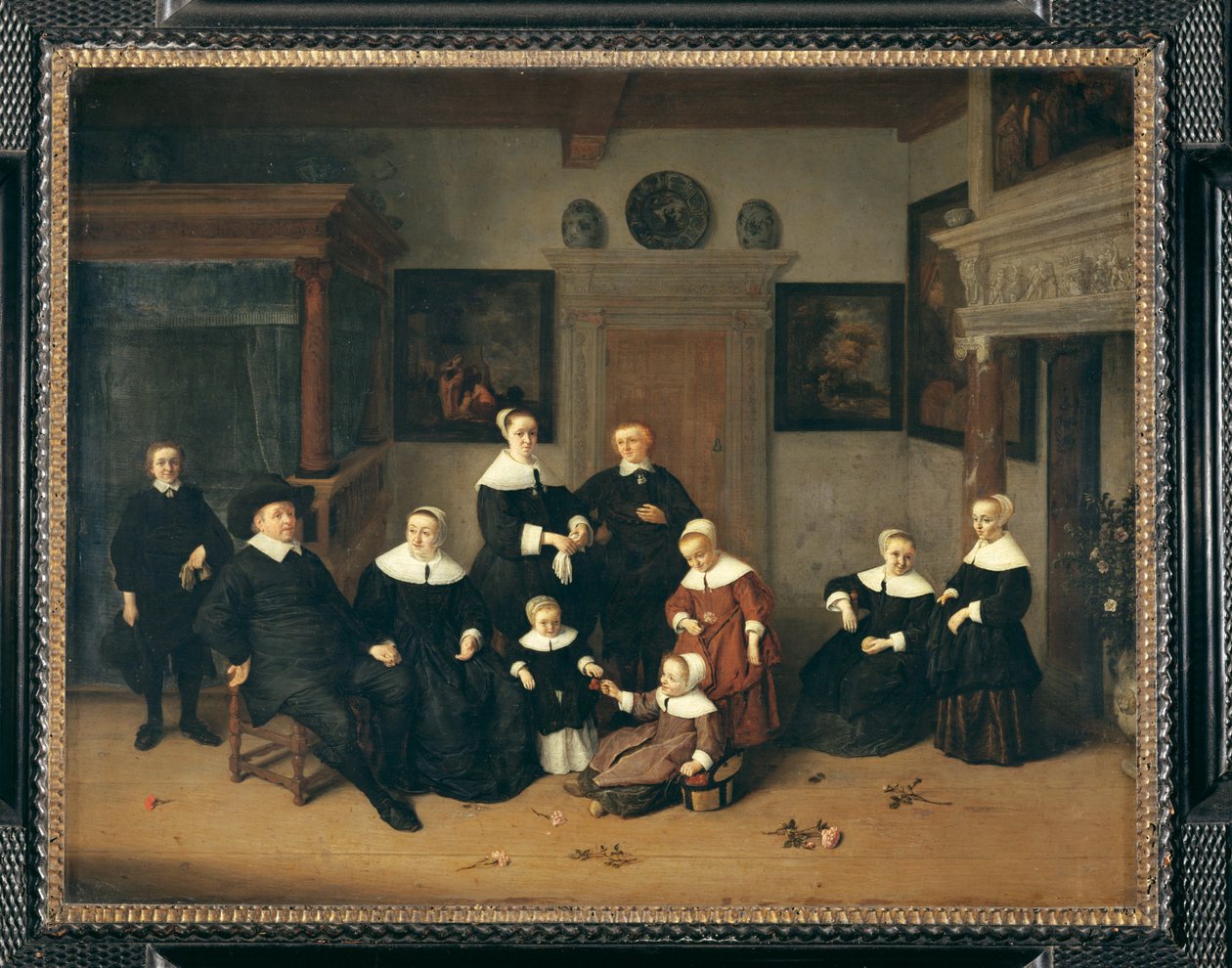 Rodinný portrét, dříve známý jako malířova rodina - Rodinný portrét ... od Adriaen Jansz. van Ostade