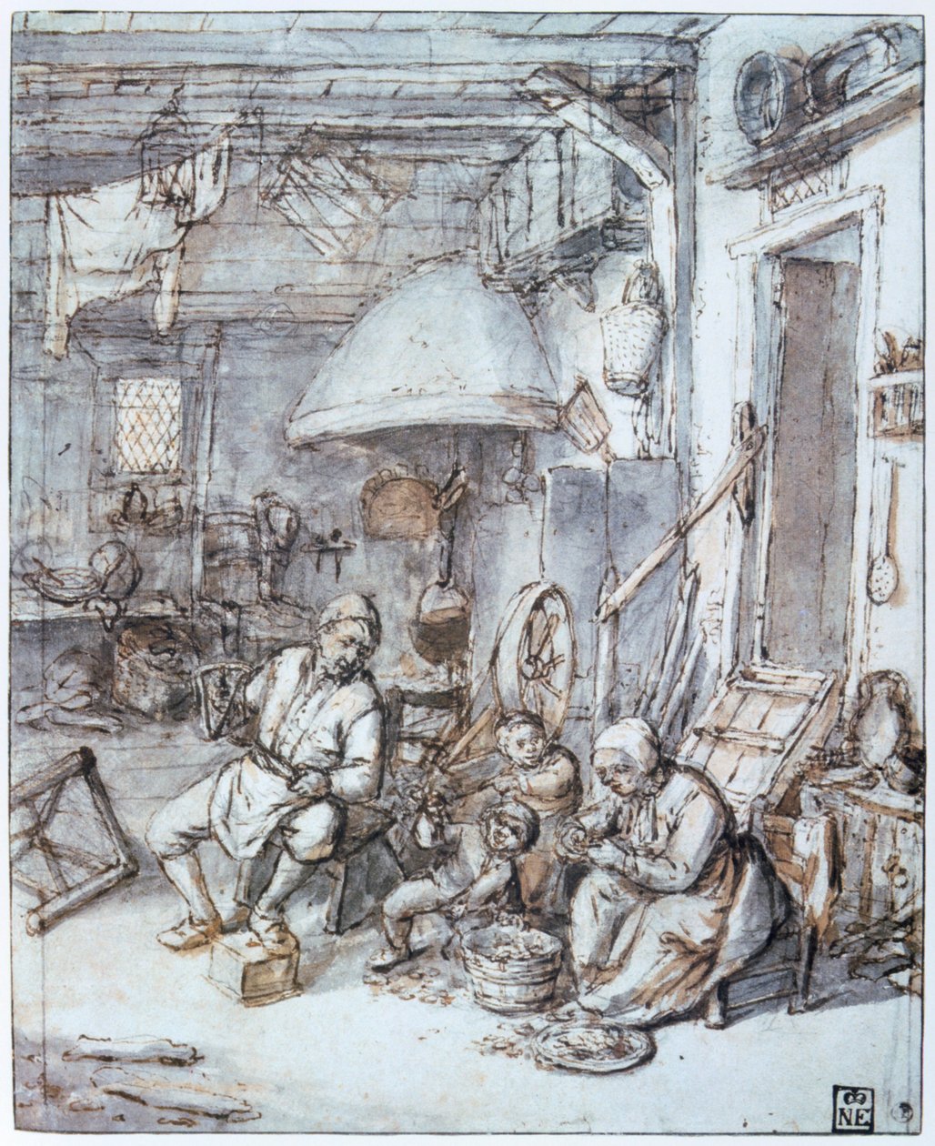 Holandští rolníci, 17. století. od Adriaen Jansz. van Ostade