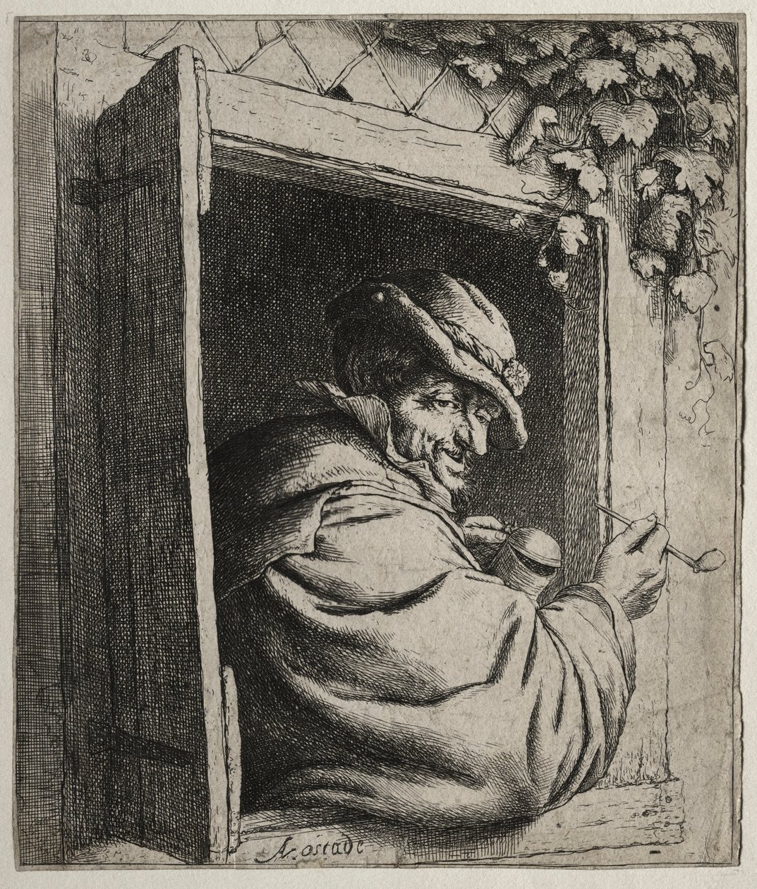 Kuřák u okna. od Adriaen Jansz. van Ostade