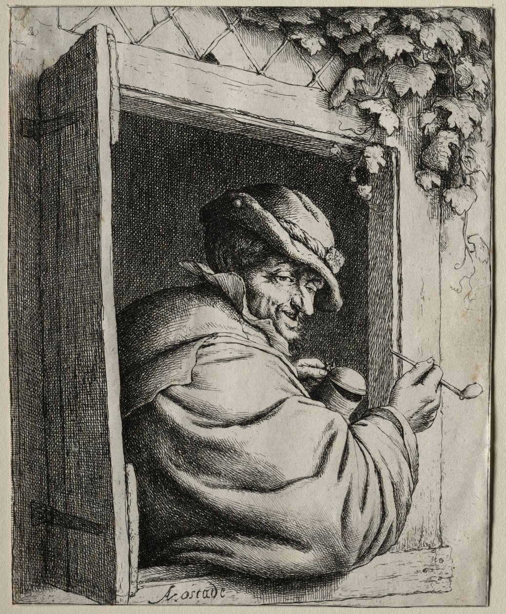 Kuřák u okna. od Adriaen Jansz. van Ostade