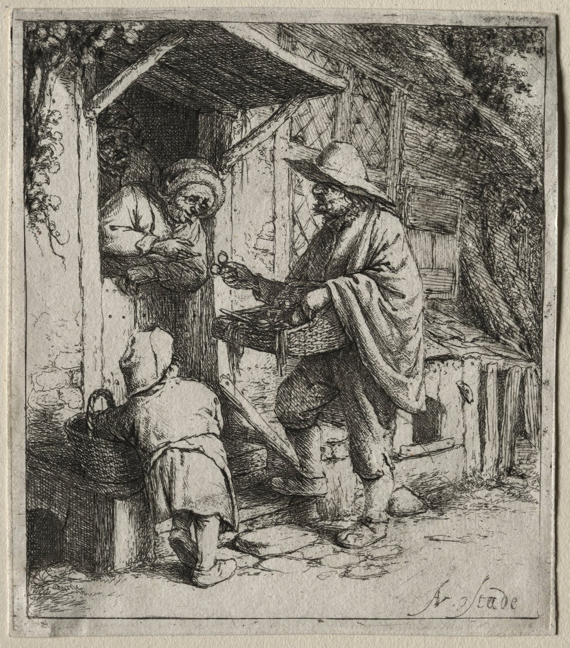 Prodejce brýlí. od Adriaen Jansz. van Ostade