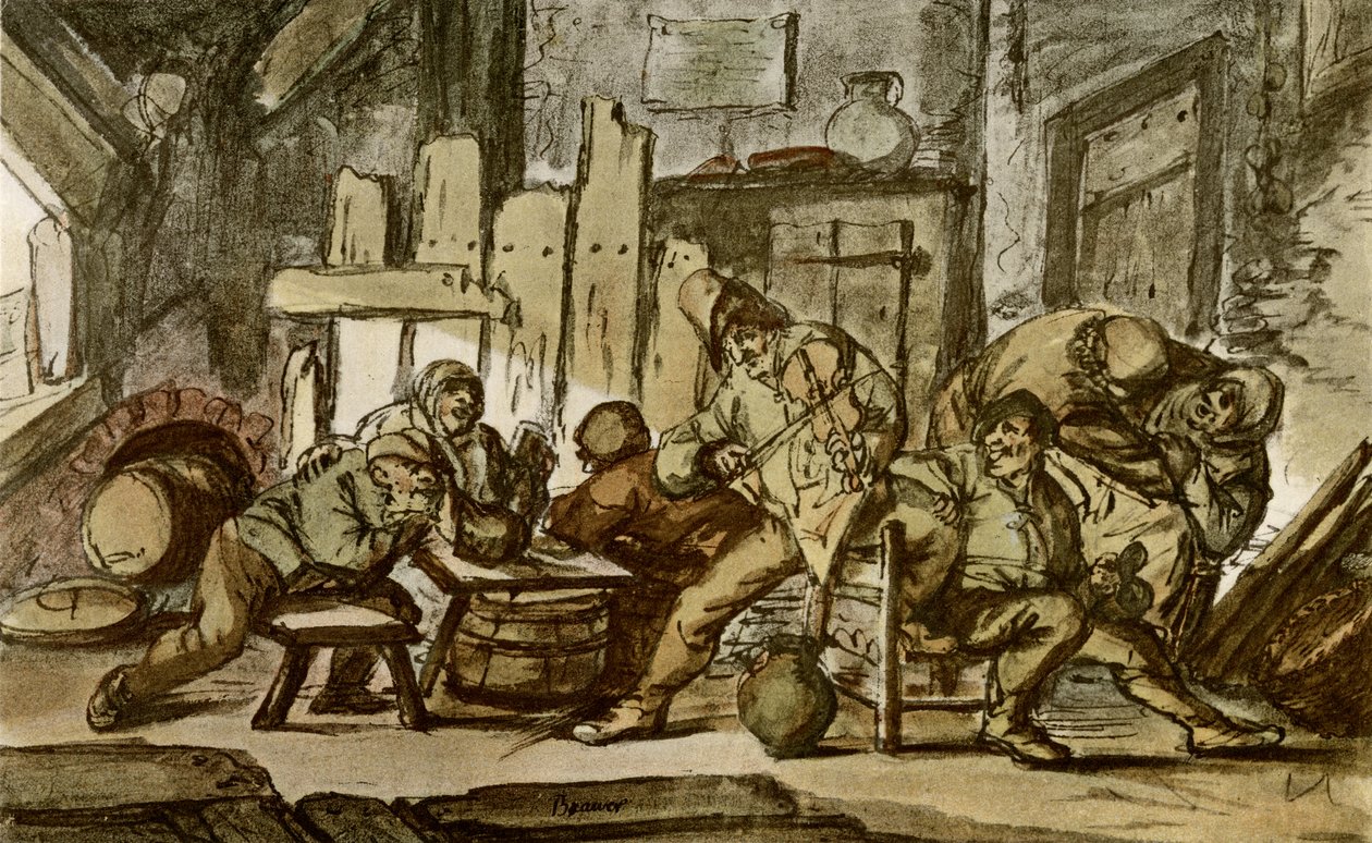 Selský muzikant ve vesnické krčmě od Adriaen Jansz. van Ostade