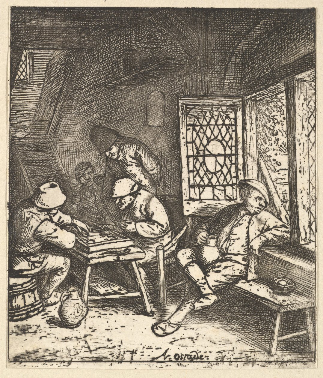 Hráči Tric Trac, 1610-85. od Adriaen Jansz. van Ostade