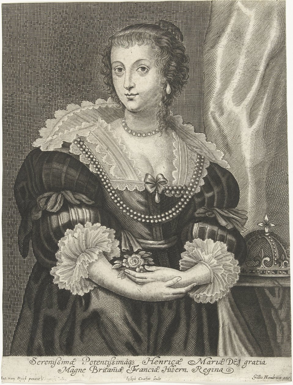 Portrét Henrietty Marie, manželky Karla I. Anglie od Adriaen Lommelin