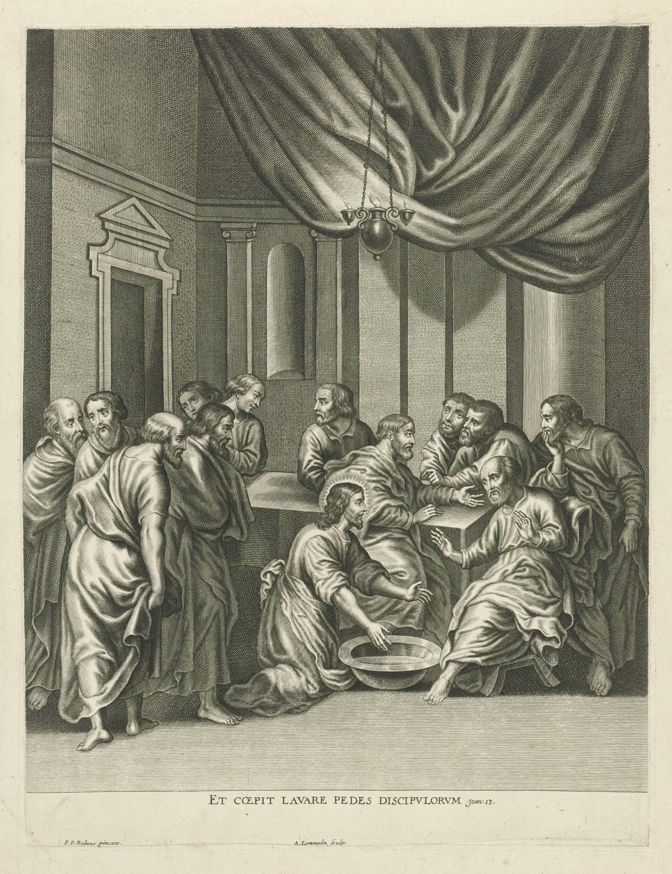 Mytí nohou Petra od Adriaen Lommelin
