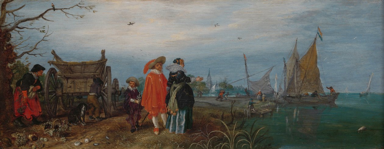 Podzim (Konverzace), 1625 (olej na panelu, v 14,6 cm × š 37,2 od Adriaen Pietersz van de Venne