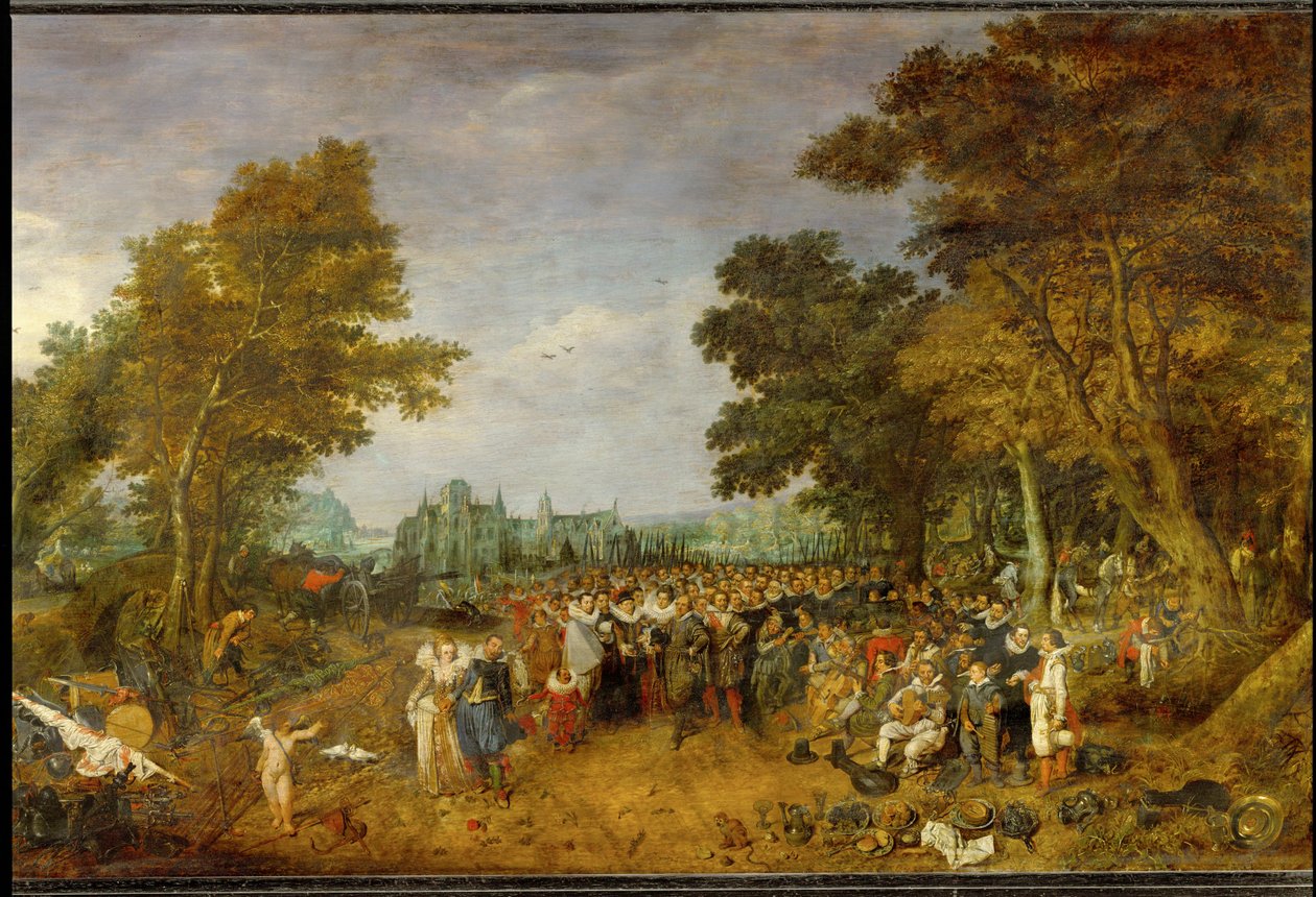 Slavnost u příležitosti příměří z roku 1609 ... od Adriaen Pietersz. van de Venne