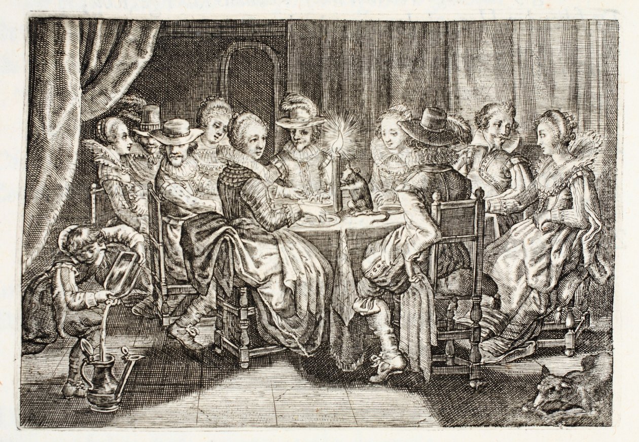 Zvyk dělá mozoly, ilustrace z „Emblemata of Zinne-werk“ od Johannese de Brune (1589-1658), Jana Jacobse Schippera, Amsterdam, 1661 od Adriaen Pietersz van de Venne