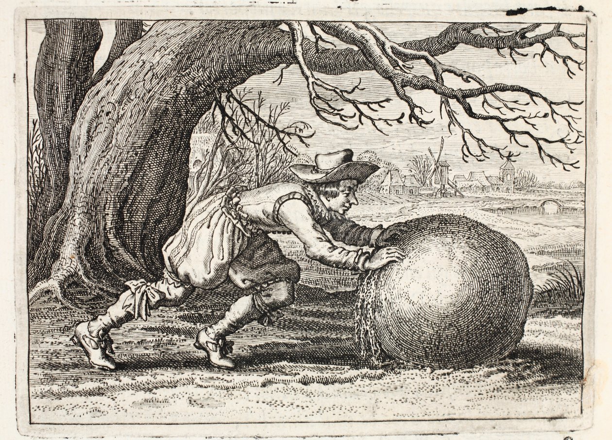 Čest a ctnost, ilustrace z „Emblemata of Zinne-werk“ od Johannese de Brune (1589-1658), Jana Jacobse Schippera, Amsterdam, 1661 od Adriaen Pietersz van de Venne