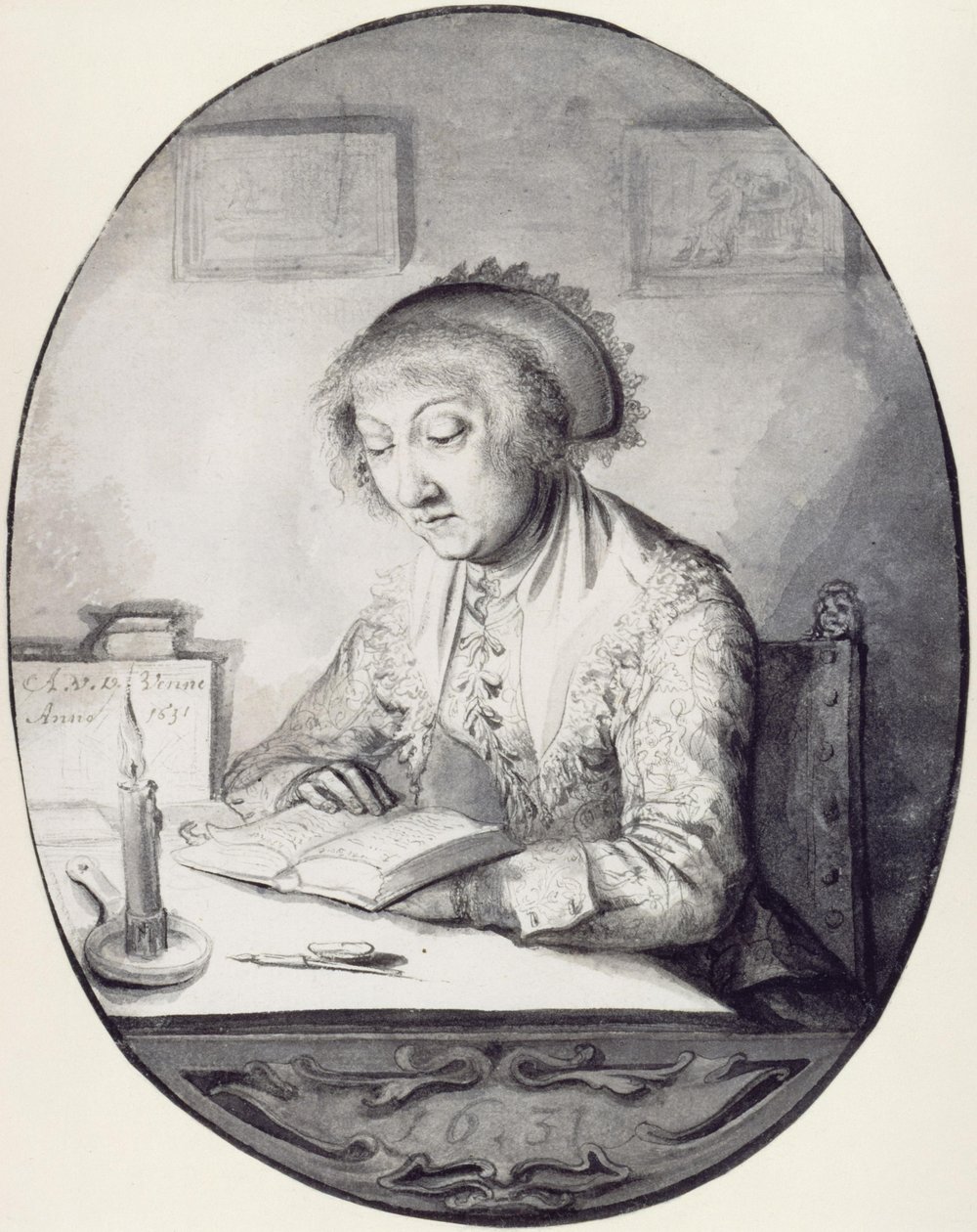 Čtoucí žena od Adriaen Pietersz van de Venne