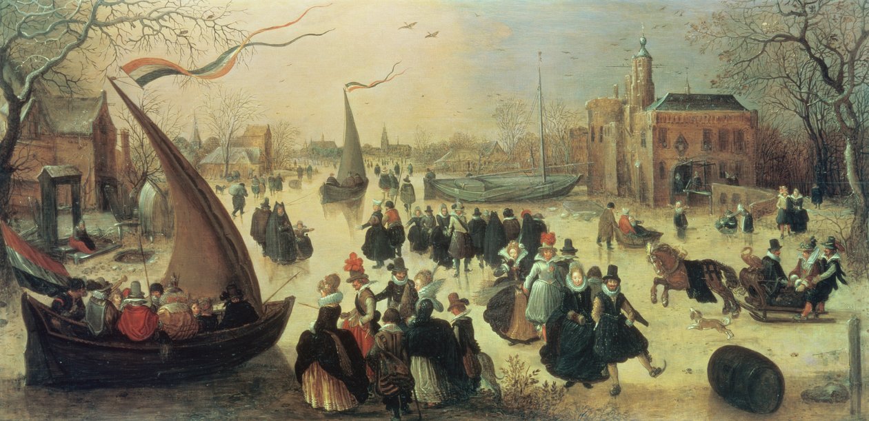 Bruslařská párty od Adriaen Pietersz van de Venne