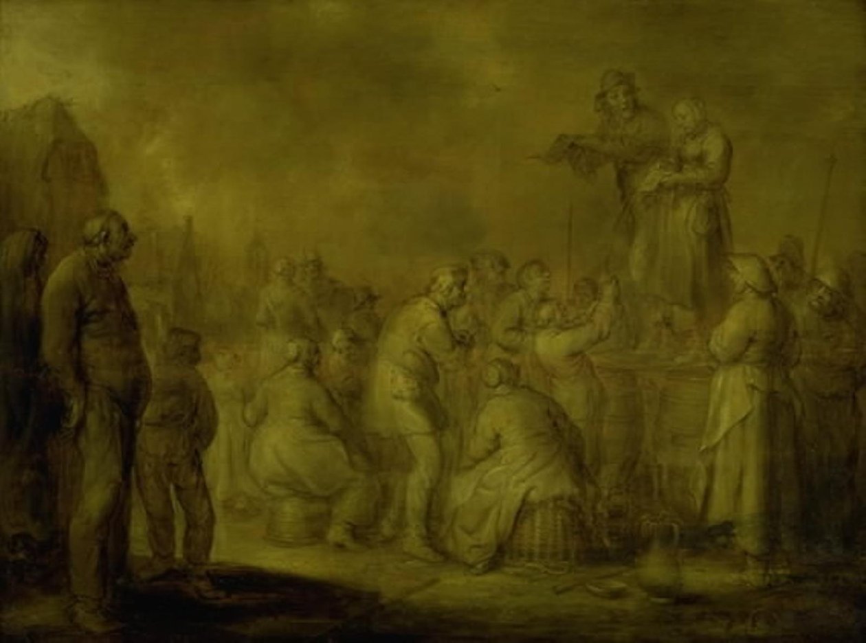 Pouliční zpěváci od Adriaen Pietersz. van de Venne