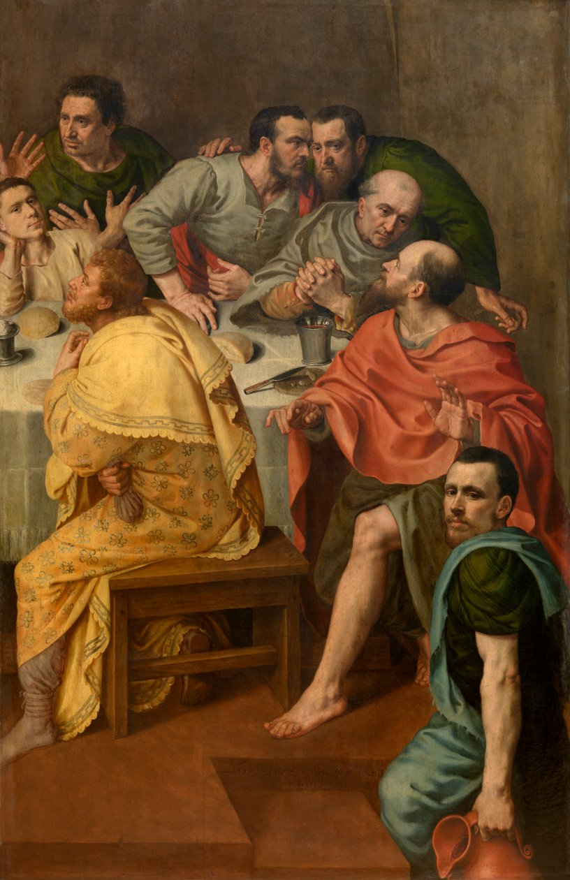 Poslední večeře (olej na panelu) od Adriaen Thomasz Key