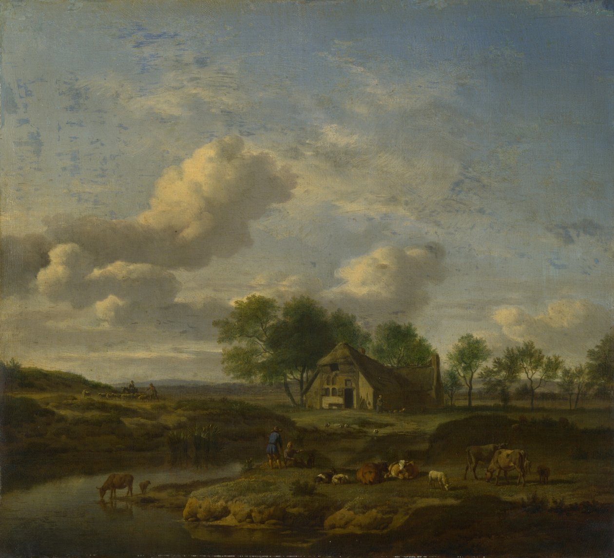 Krajina s farmou u potoka, 1661 od Adriaen Velde van de