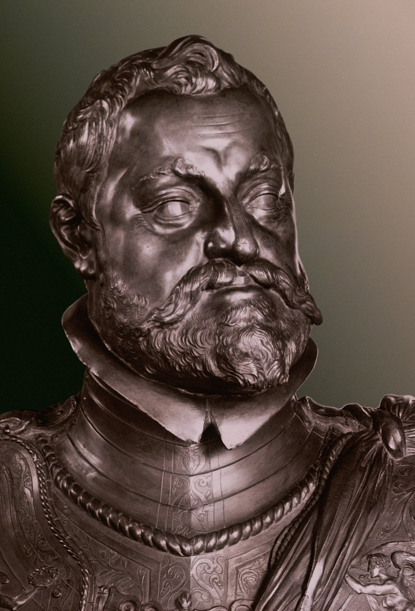 Rudolf II. císař Svaté říše římské (1552-1612) detail poloviční portrétní busty od Adriaen de Vries