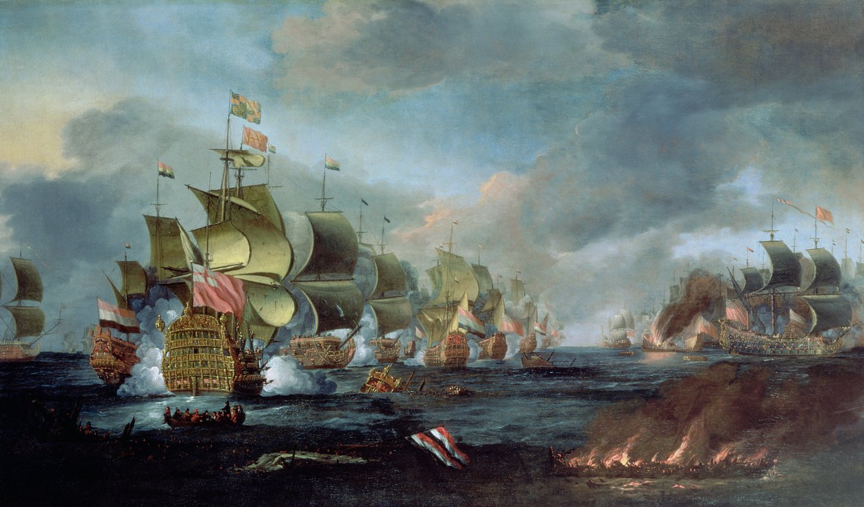 Bitva u Lowestoftu, 3. června 1665 od Adriaen van Diest