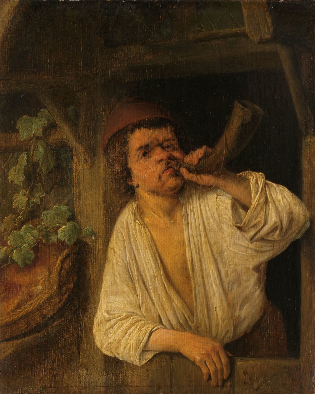 Baker troubí na roh od Adriaen van Ostade