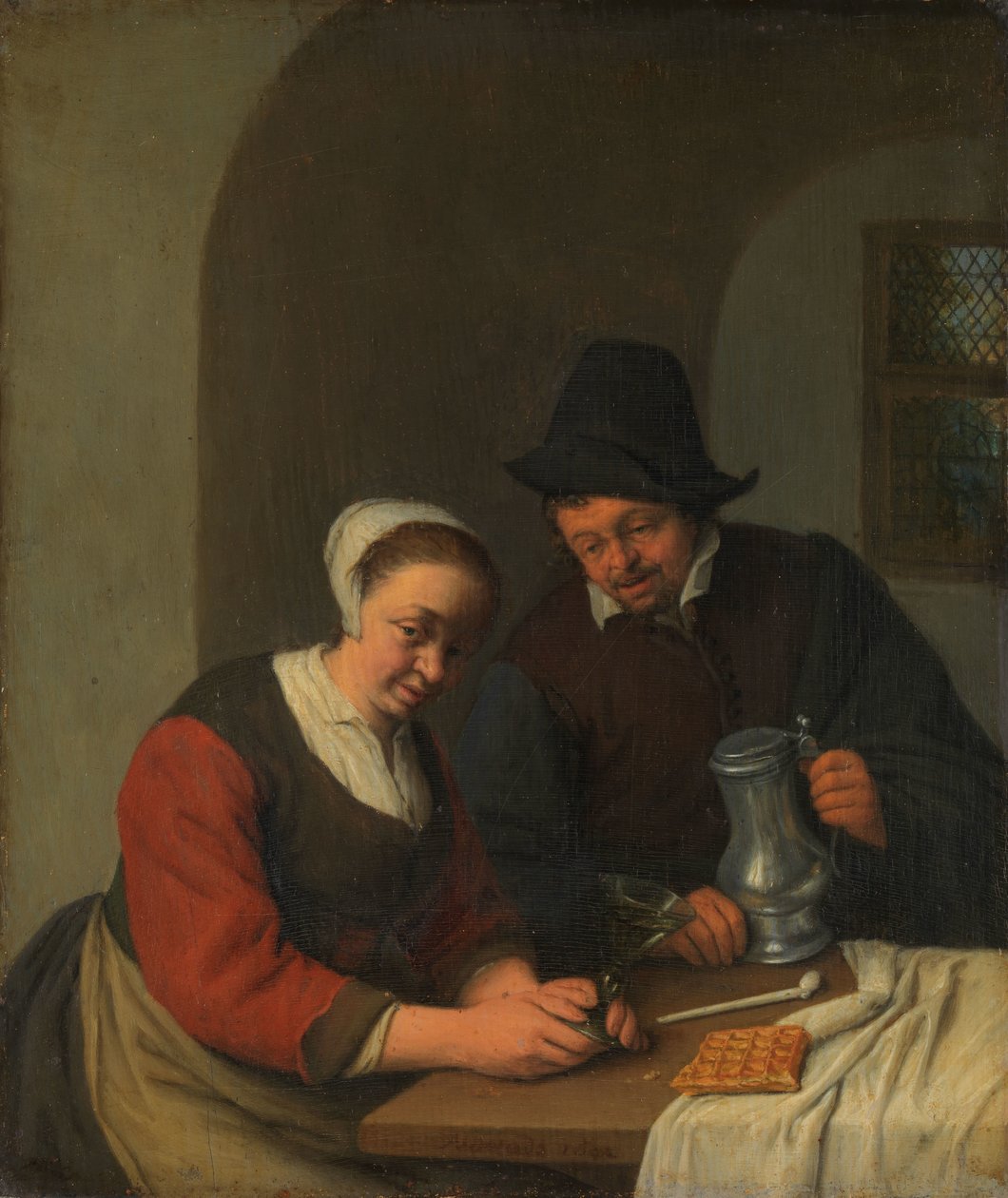 Důvěrný chat Pár v interiéru od Adriaen van Ostade