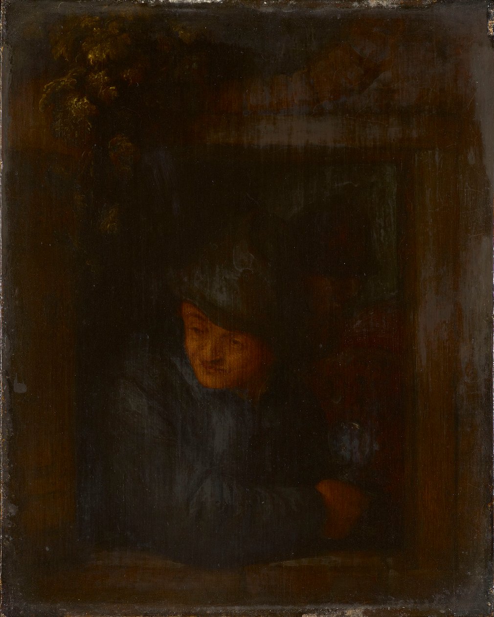 Sedlák opírající se o okenní římsu od Adriaen van Ostade