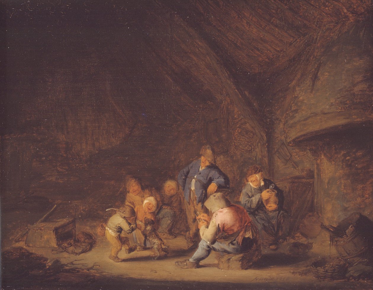 Pokoj v chalupě od Adriaen van Ostade