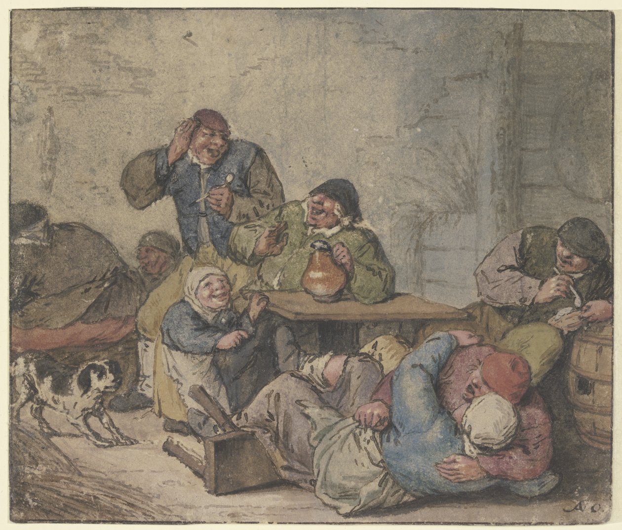 Veselí rolníci v hospodě od Adriaen van Ostade