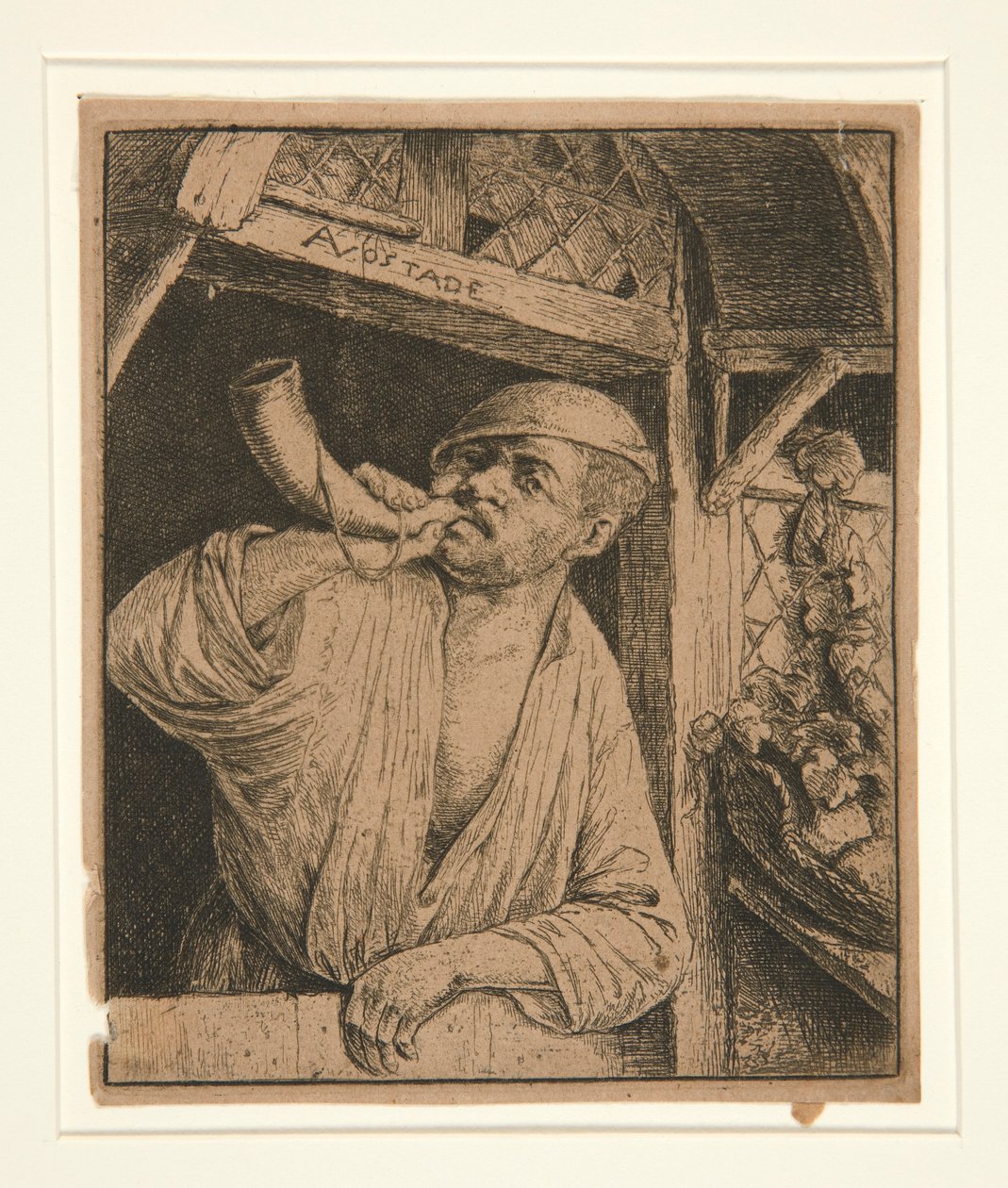 Baker troubí na roh od Adriaen van Ostade
