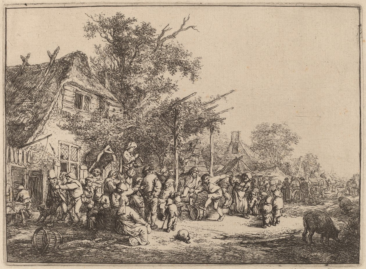 Tanec pod mříží od Adriaen van Ostade