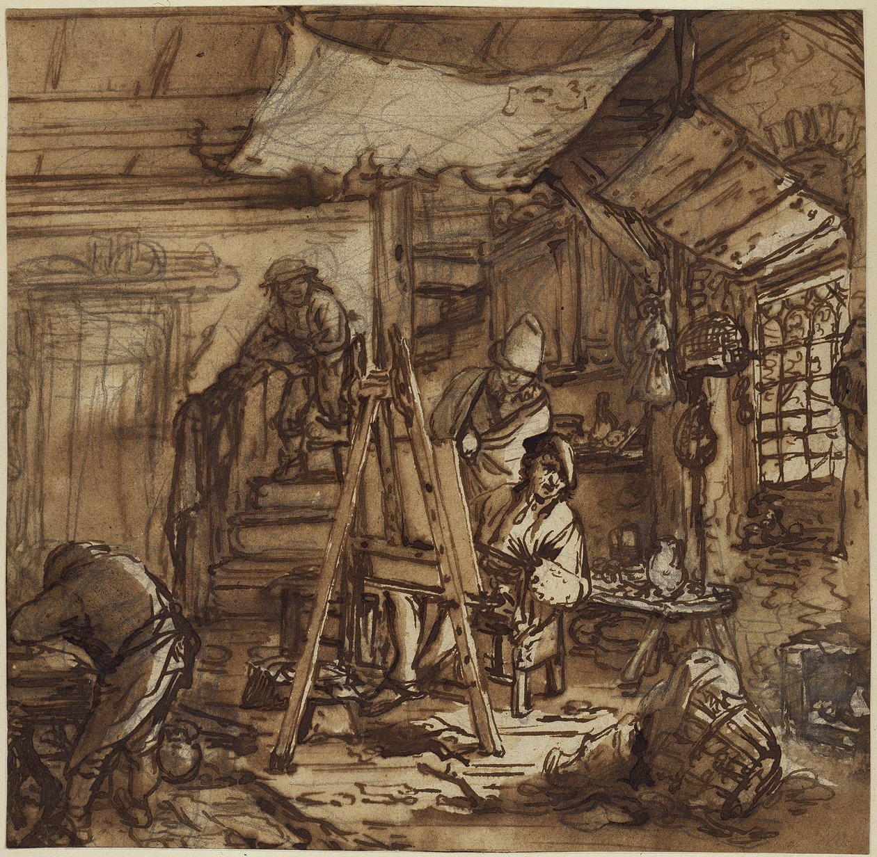 Malíř v ateliéru od Adriaen van Ostade