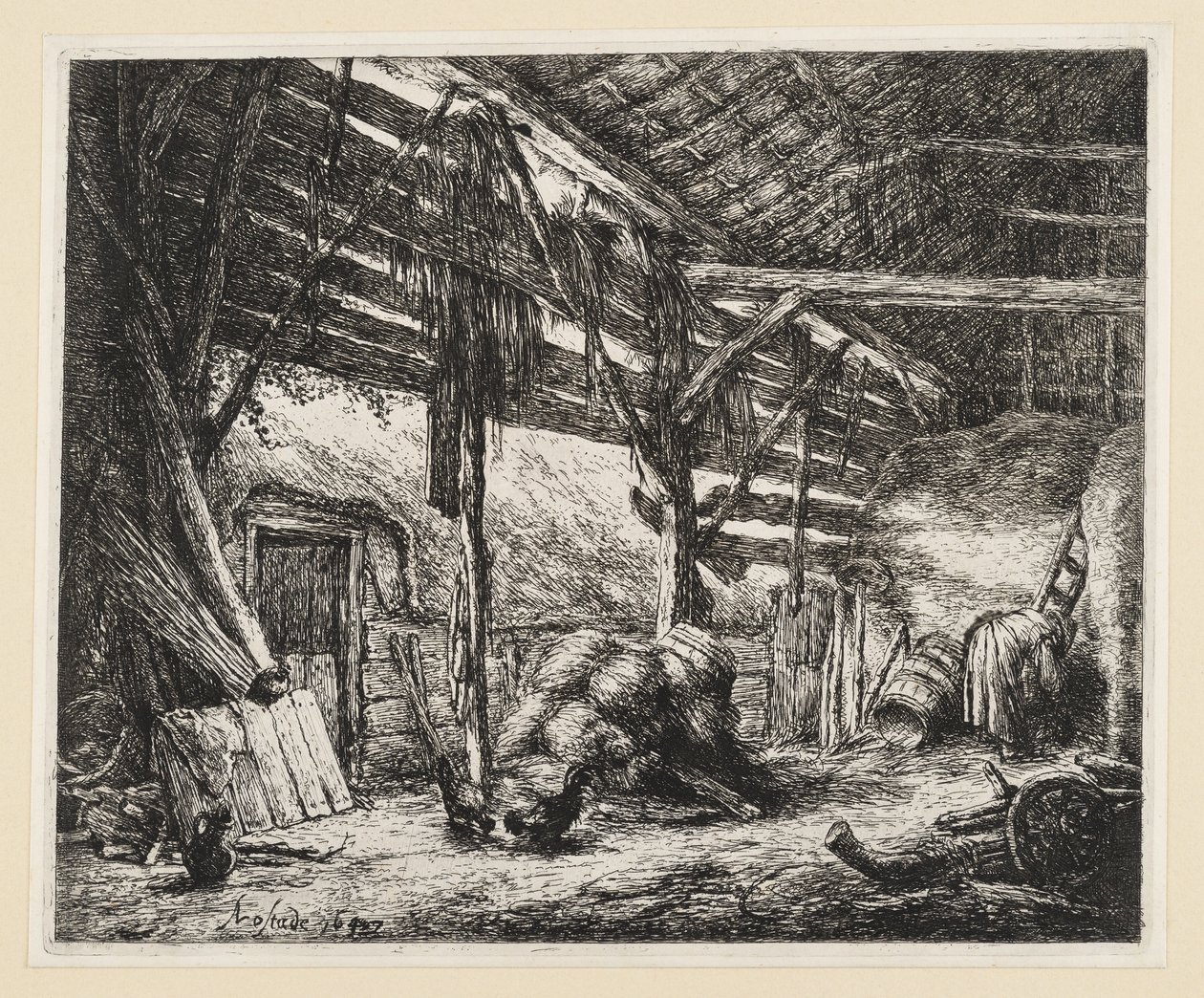 Stodola od Adriaen van Ostade