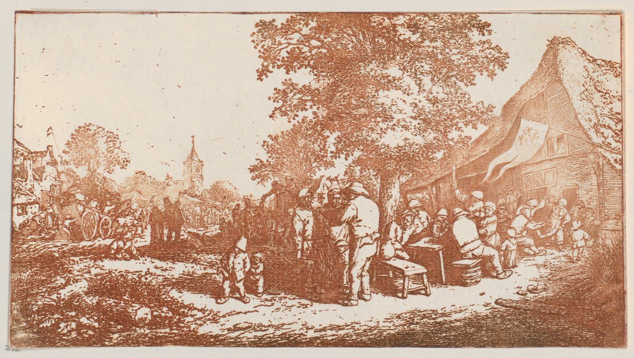 Fest unter dem großen Baum od Adriaen van Ostade