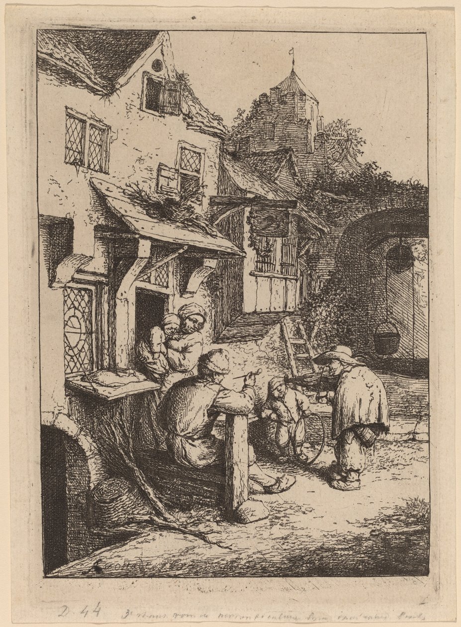 Hrbatý houslista od Adriaen van Ostade