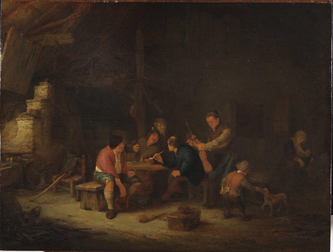 Interiér s rolníky od Adriaen Jansz. van Ostade