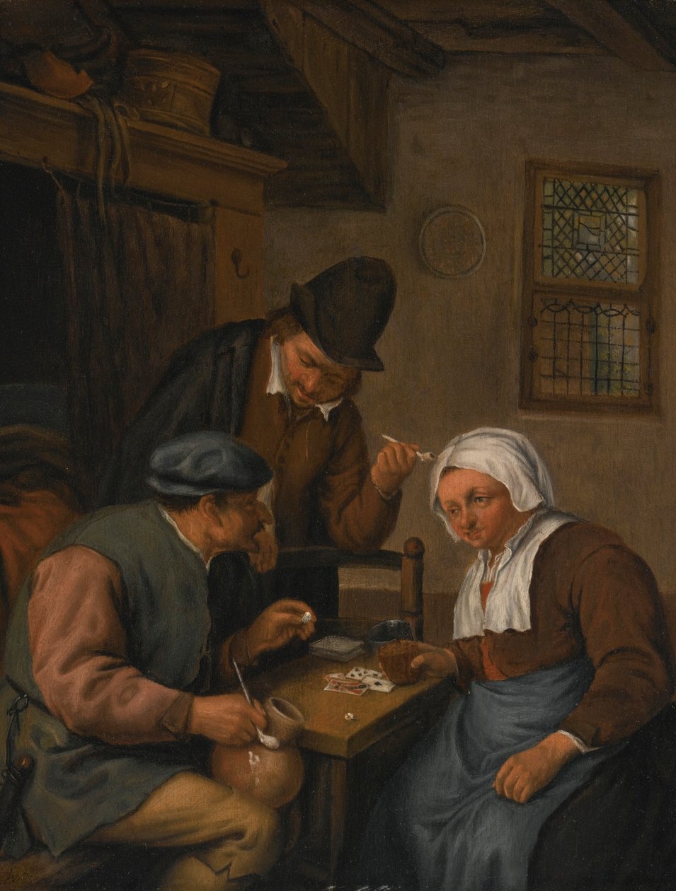 Interiér s rolníky hrajícími karty od Adriaen van Ostade