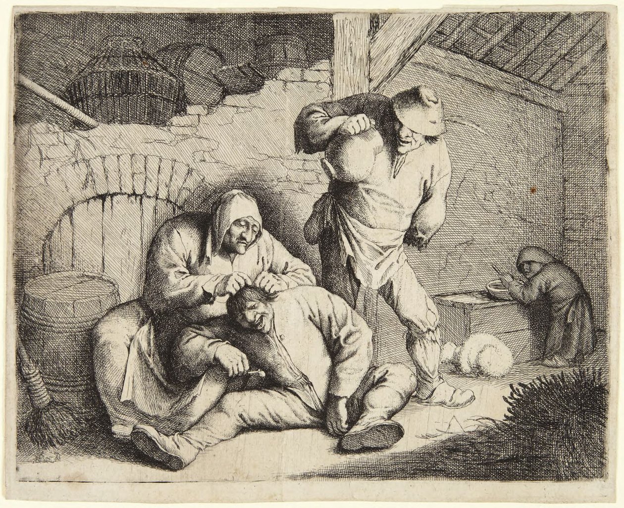 Žena chytající blechy od Adriaen van Ostade