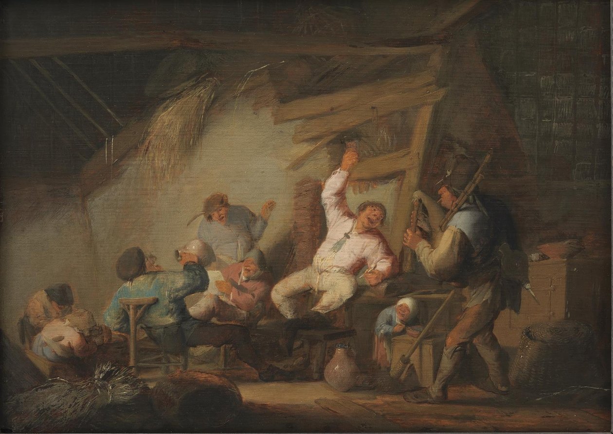 Veselí na farmě od Adriaen van Ostade