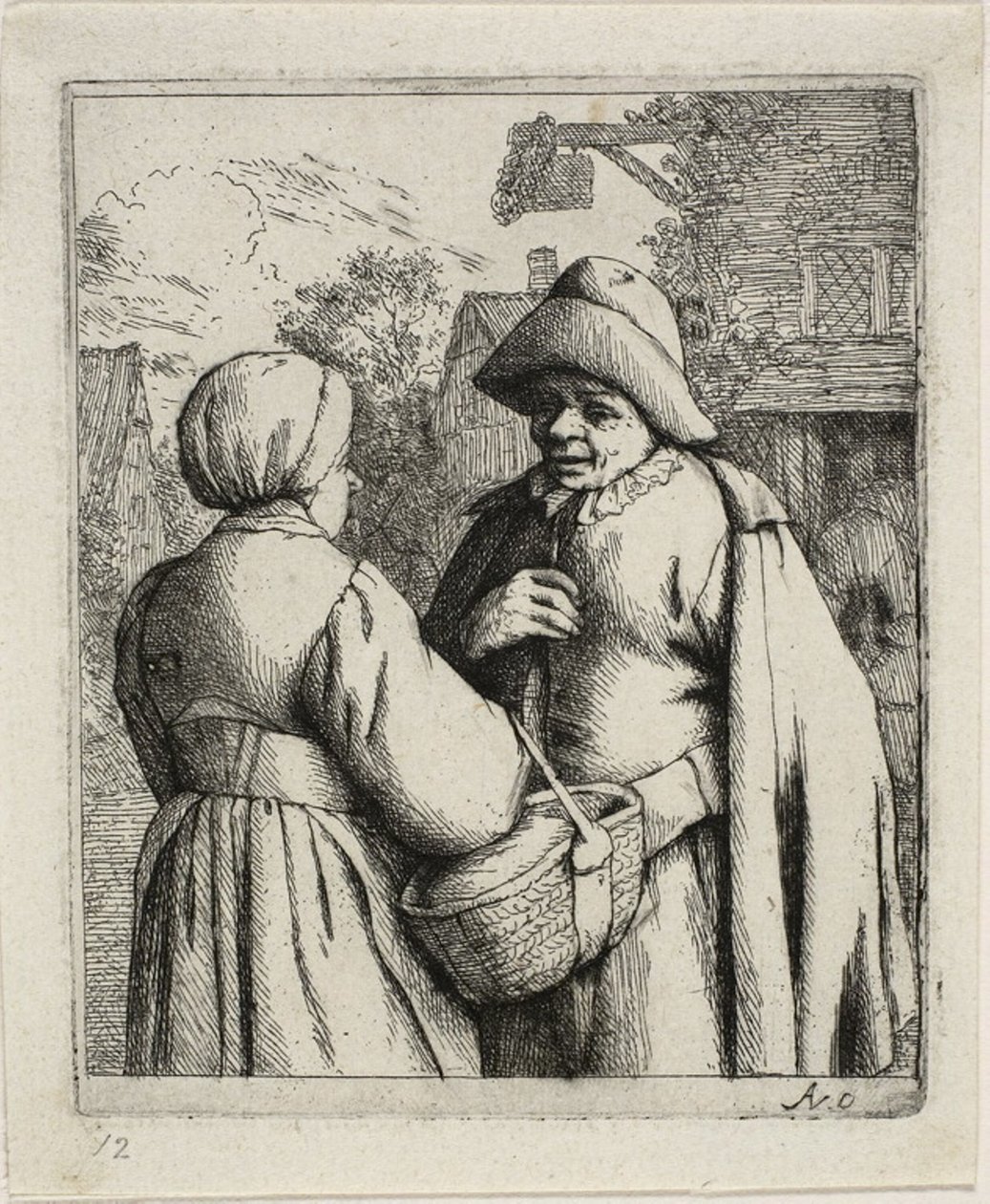 Muž a žena konverzují od Adriaen van Ostade