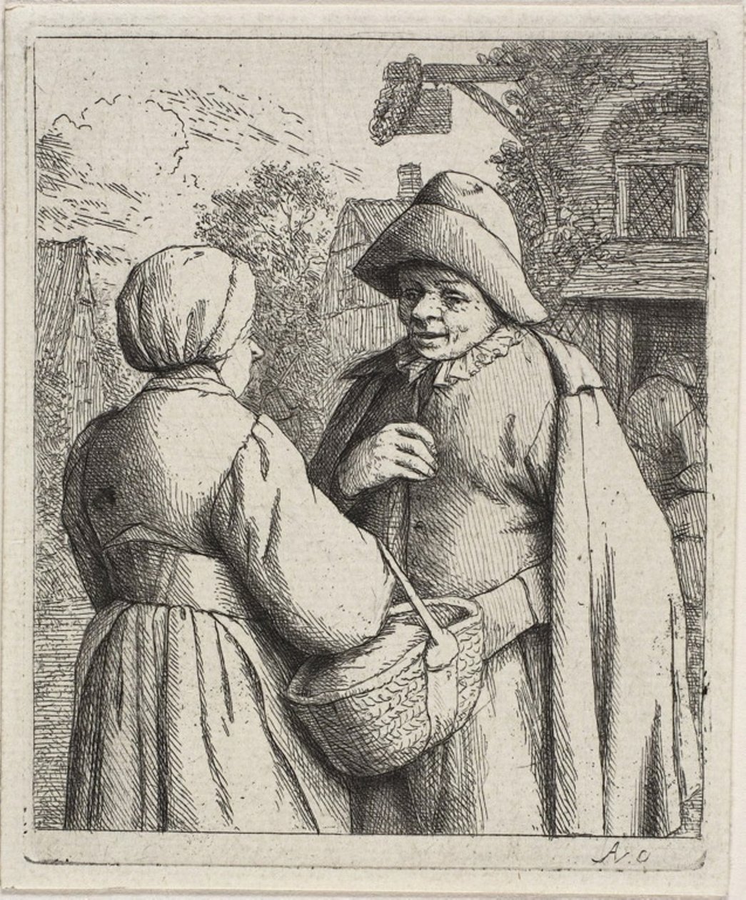 Muž a žena konverzují od Adriaen van Ostade