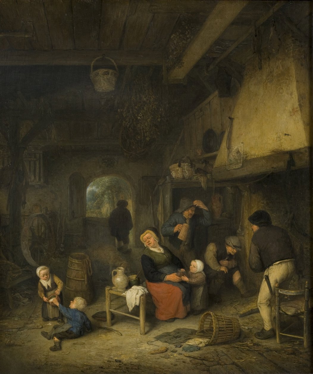 Rolnická rodina v hostinci od Adriaen van Ostade