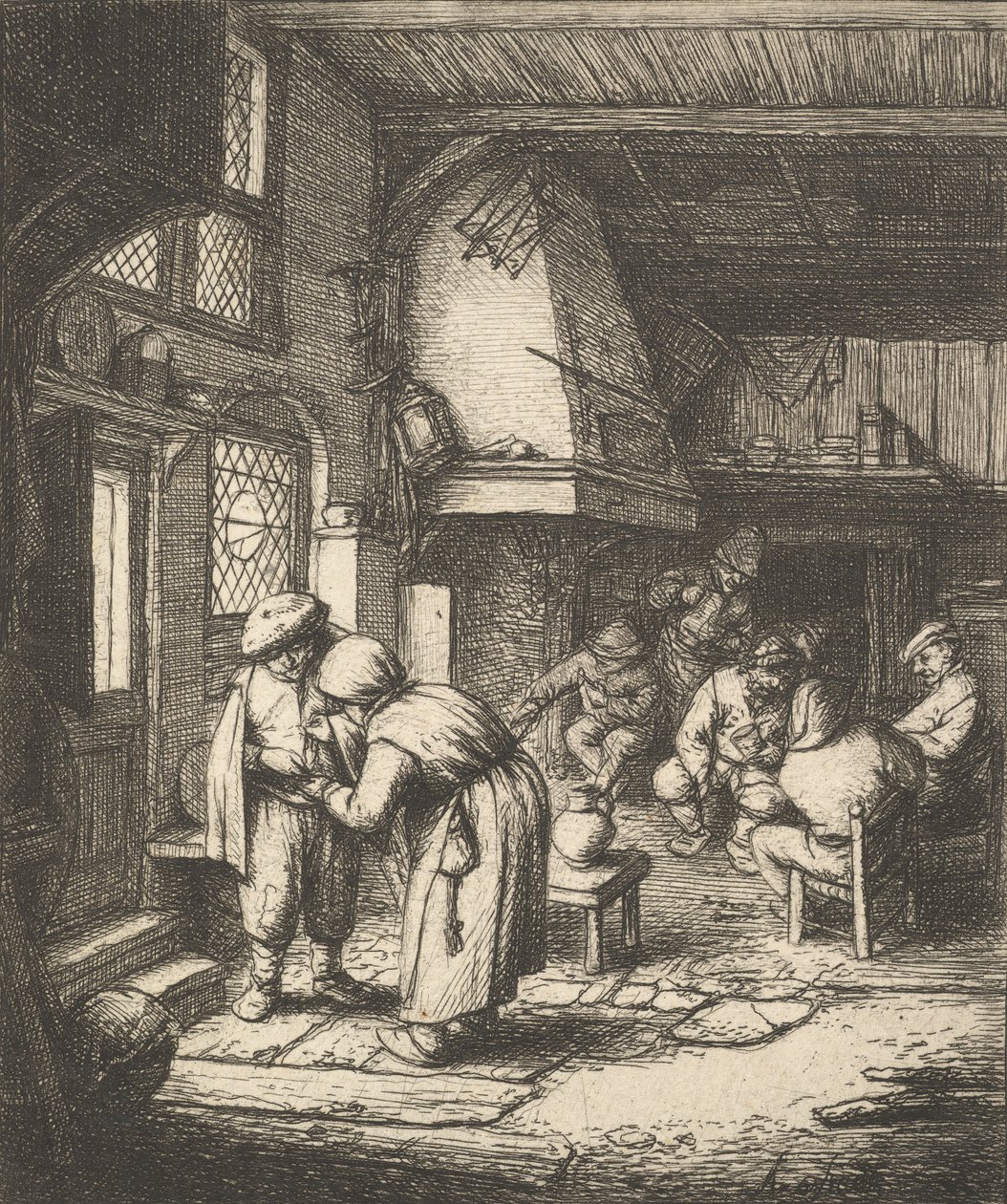 Rolník platící svůj účet, 1610-85. od Adriaen van Ostade