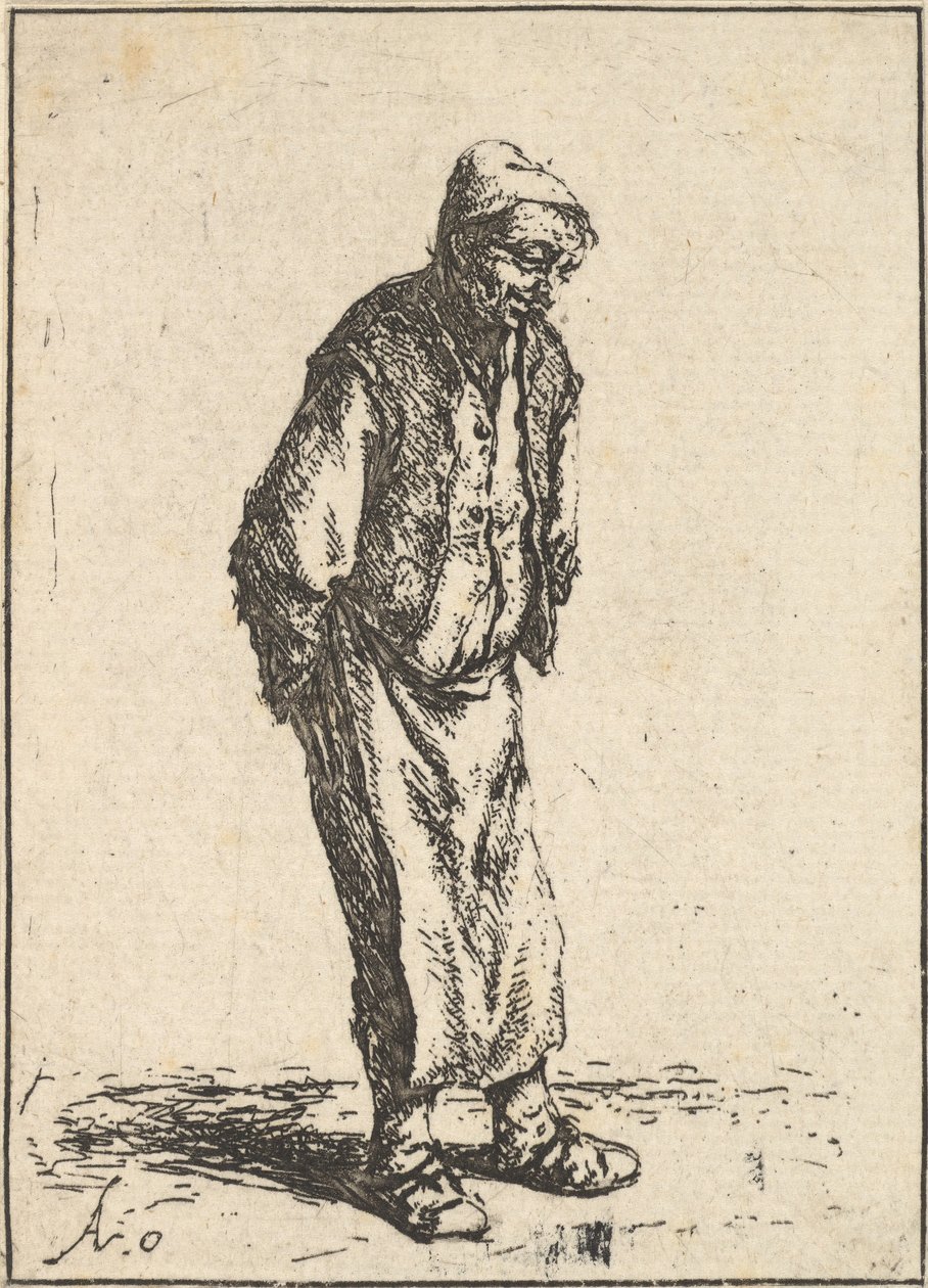 Sedlák s rukama za zády, 1610-85. od Adriaen van Ostade