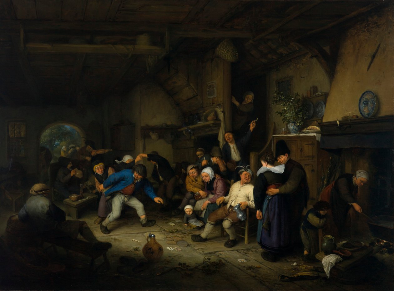 Sedláci tančící v krčmě od Adriaen van Ostade