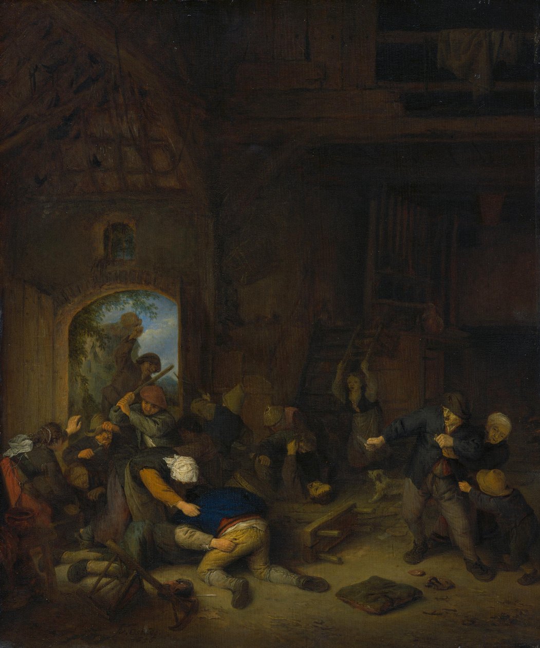 Peroucí se sedláci od Adriaen van Ostade