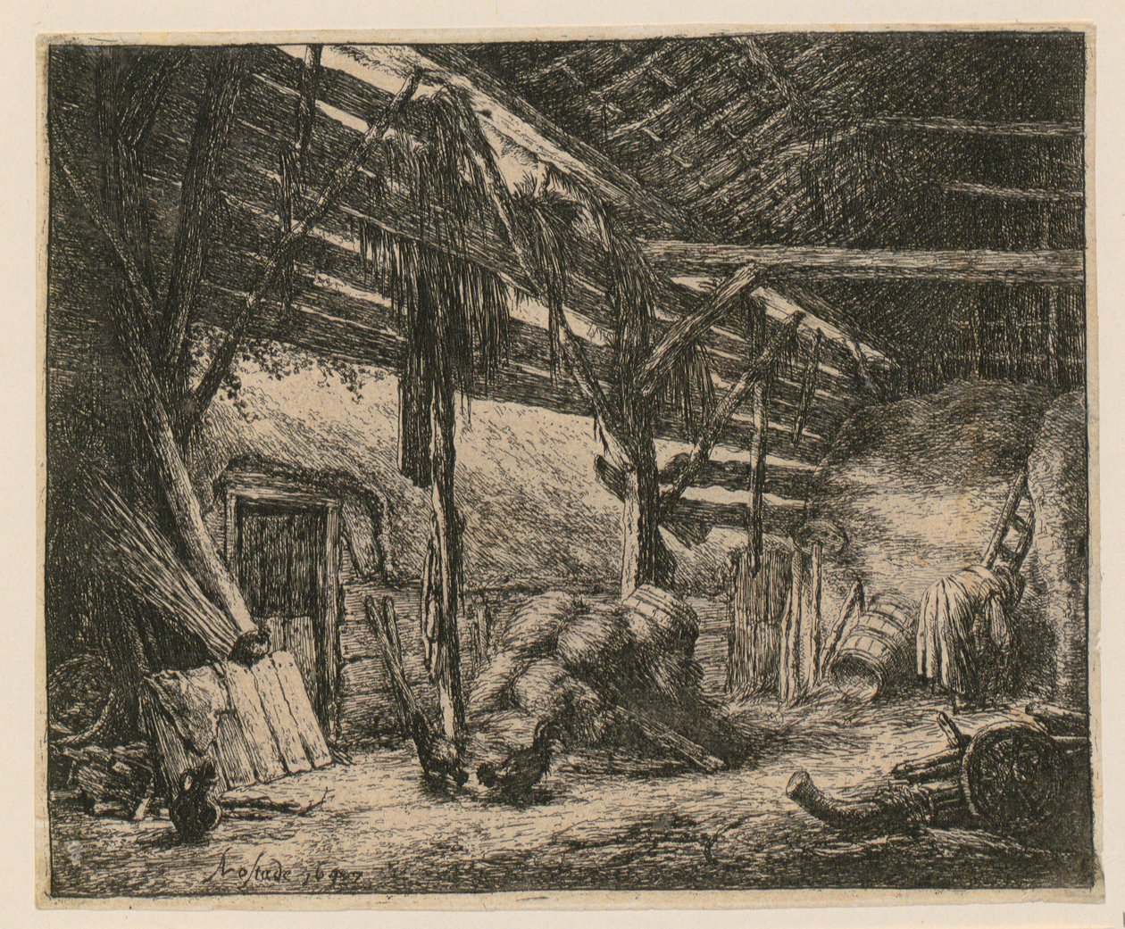 Stodola od Adriaen van Ostade
