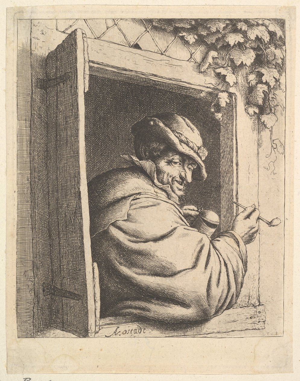 Kuřák u okna od Adriaen van Ostade