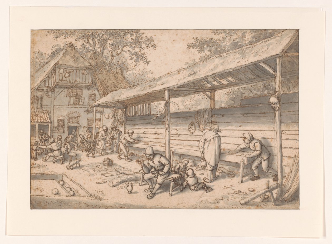 Krčmové hry Klosbaan od Adriaen van Ostade